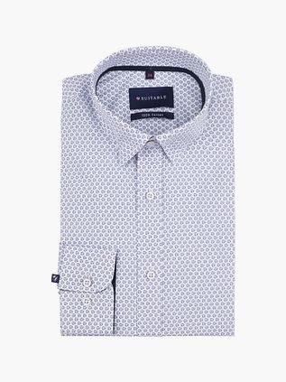 Suitable Skjorte Construct Print Hvid