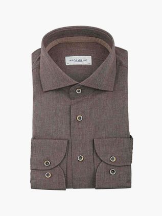 Profuomo Skjorte Flannel Brun