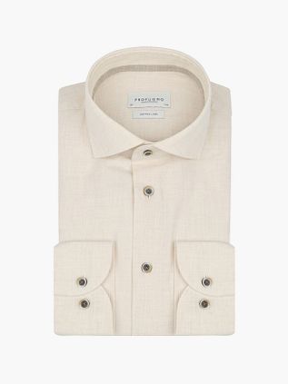 Profuomo skjorte i linnedblanding i ecru