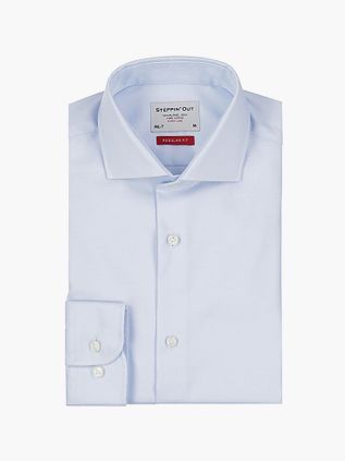 Steppin' Out Skjorte Twill Ekstra Lange Ærmer Lyseblå