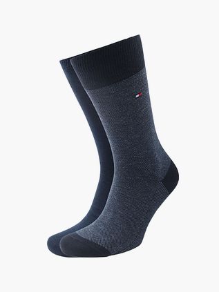 Tommy Hilfiger 2-pack skarpetki Birdseye w kolorze niebieskim 004