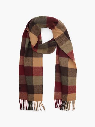 Barbour Tørklæde Tattersall Rød Beige