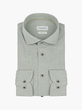 Profuomo Camicia in misto lino verde chiaro