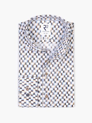 R2 Chemise Extra Long Sleeves Poplin Impression Multicolor
