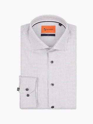 Suitable Skjorte Twill Print Hvit