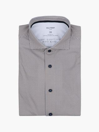 Olymp Luxor Skjorte Mønster Beige