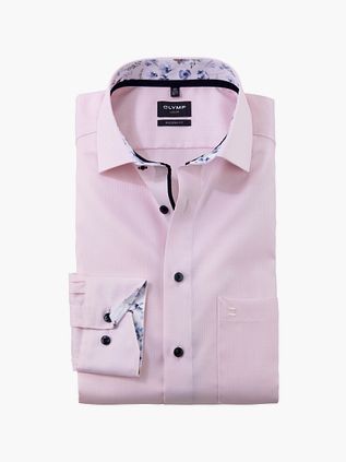 Olymp Luxor Skjorte SL7 Struktur Pink