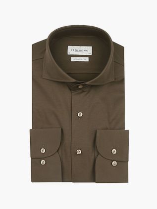 Profuomo Japansk Strikketrøje Skjorte i Army Grøn