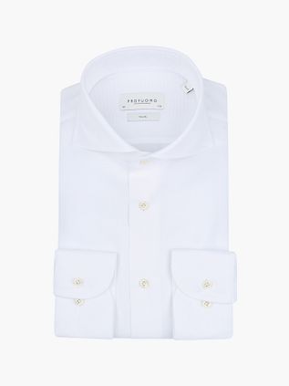 Profuomo Skjorte Med Ekstra Lange Ærmer, Travel, Hvid