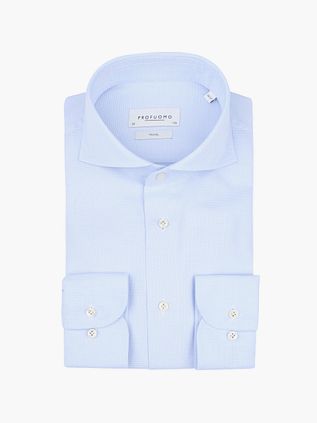 Profuomo Skjorte Med Ekstra Lange Ærmer Travel Lyseblå
