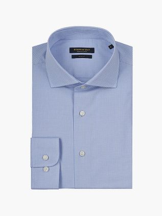 Steppin' Out Skjorte Slim-Fit Ternet Lyseblå