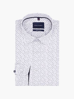 Suitable Skjorte Leaf Print hvit