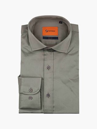 Suitable Satin Skjorta Grå