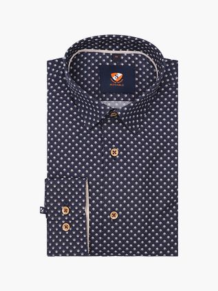 Suitable Skjorte Mørkeblå Trykk 267-10