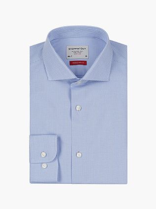 Steppin' Out Skjorta Regular-Fit Extra Lång Ärm Rutig Blå