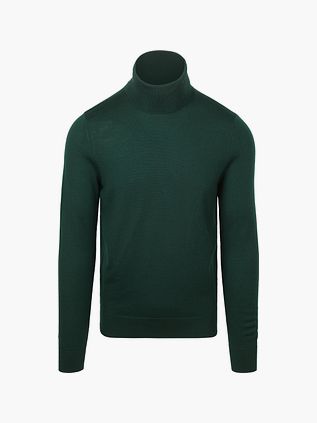 Passerende Merino Højhalstrøje i Mørkegrøn