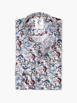 R2 Skjorte Poplin Blomsterprint Multifarvet