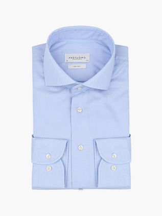 Profuomo Dobby Hemd Print Hellblau