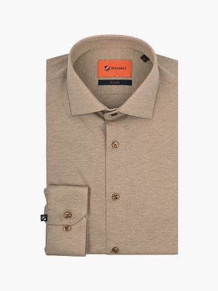 Suitable piqéskjorte, beige