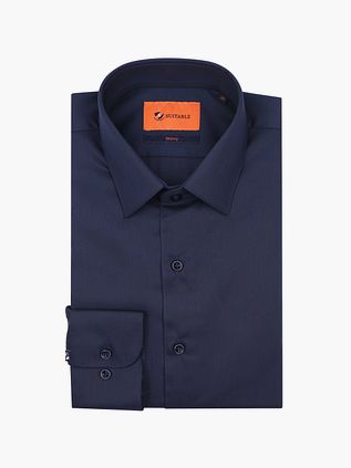 Suitable Twill Skjorte i navy