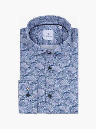 Blue Industry Skjorte Tryk Blå