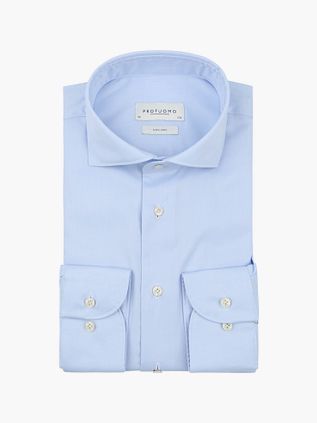 Profuomo Twill Skjorte Lyseblå