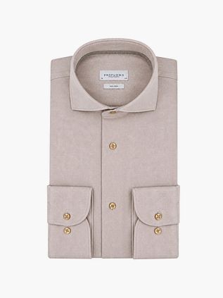Profuomo Heavy Twill Skjorte Beige