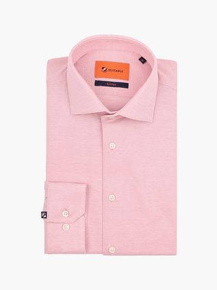 Suitable Skjorte Knitted Piqué Pink