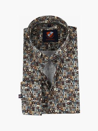 Suitable skjorte med trykkmønster slim-fit