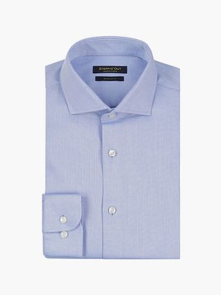 Steppin' Out Skjorte i Dobby Lyseblå