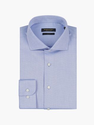 Steppin' Out Skjorte Slim-Fit Dobby Lyseblå