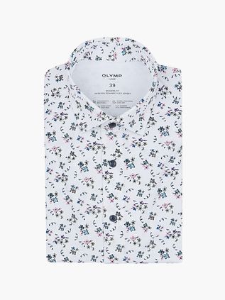OLYMP Luxor Skjorte 24/Seven Print Hvid