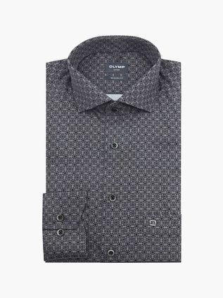 Olymp Luxor Skjorte Print Grå