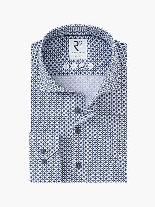 R2 Hemden Knitted Sorona Print Navy