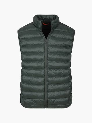 Suitable Vattert Vest Mørkegrønn