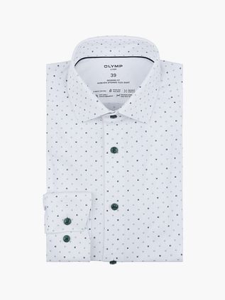 Olymp Luxor Skjorte Stretch Print Hvid