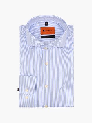 Suitable Skjorte i Lyseblå Striber