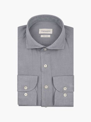 Profuomo Skjorte Linen Blå