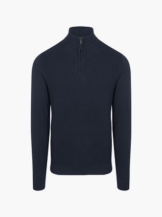 Maglione McGregor Half Zip in misto merino navy