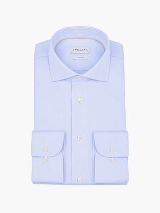 Profuomo Chemise Dobby Bleu Clair