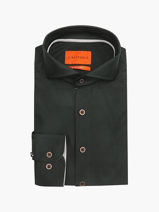 Suitable Herringbone Skjorte Mørkegrøn