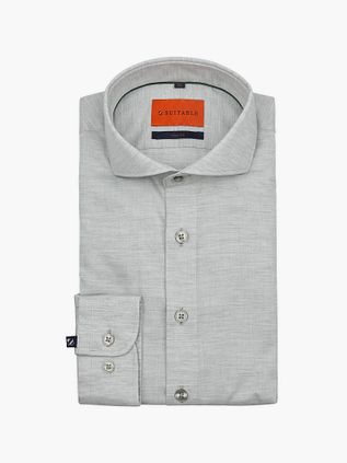 Suitable Meleret Skjorte Lysegrøn