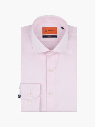 Suitable Skjorte Med Ekstra Lange Ærmer I Twill, Pink