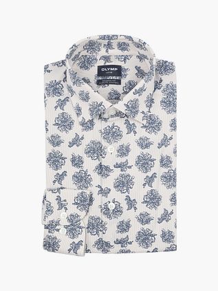 OLYMP Luxor Camisa Elegante Estampada Blue