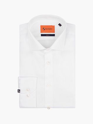 Camicia Suitable in twill bianco con maniche extra lunghe