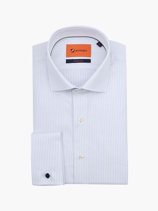 Camicia Suitable in twill con doppio polsino e stampa bianca