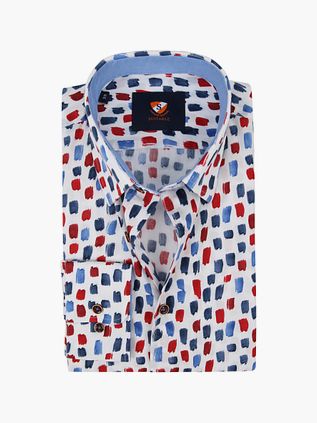 Suitable Skjorte Penselstrøk Blå Rød