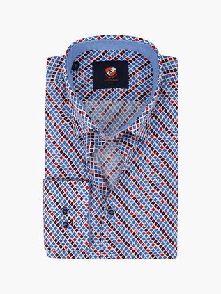 Suitable Skjorte Rutete Blå Rød