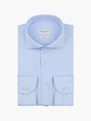 Profuomo Twill Skjorte Ekstra Lange Ærmer Lyseblå