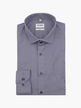 OLYMP Level 5 Skjorte Med Mønster Blå